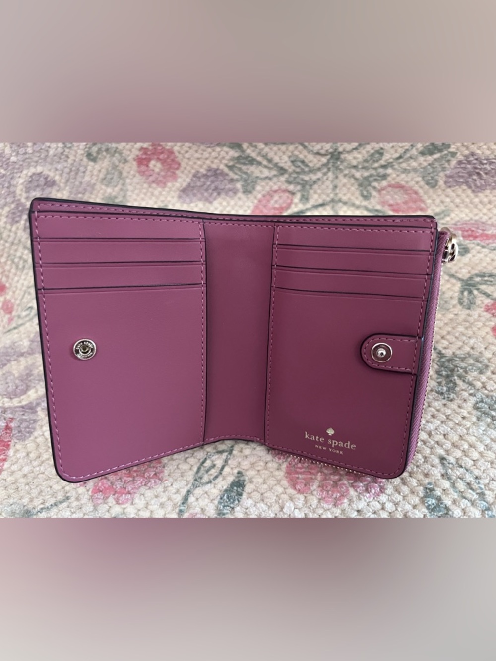 kate spade Small Pebbled Leather L-Zip Wallet - Picture 11 of 15